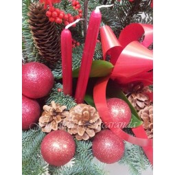 Centro navideño con orquídea