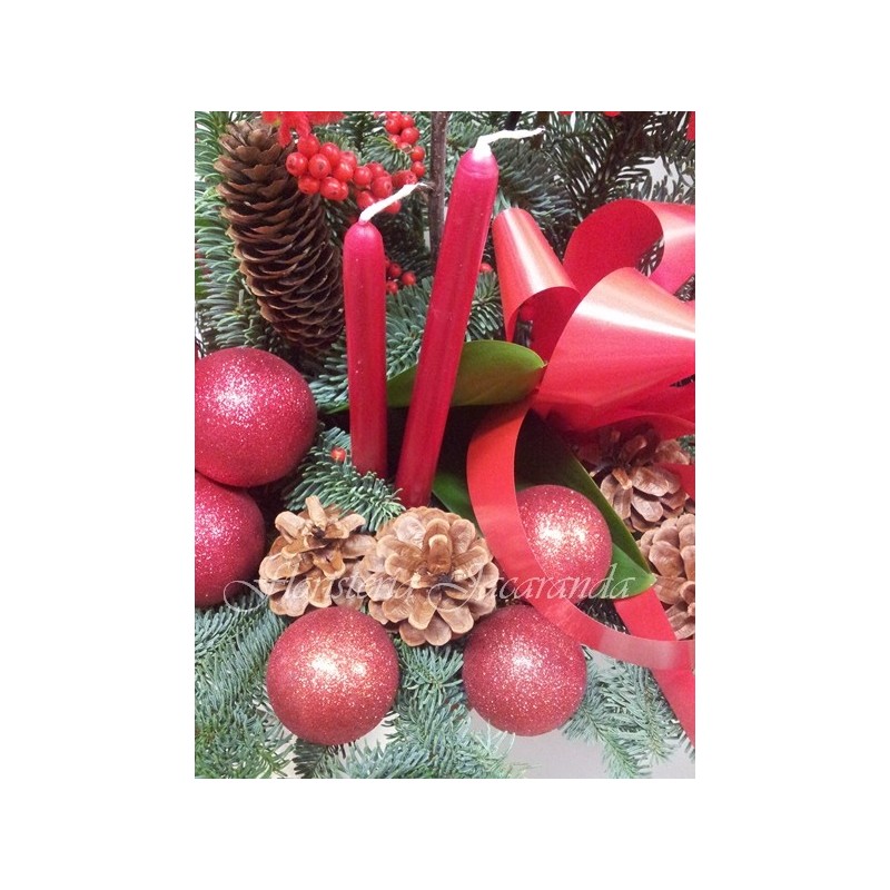 Centro navideño con orquídea