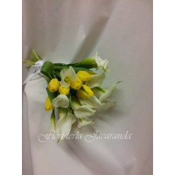 Ramo de novia de calas y tulipanes