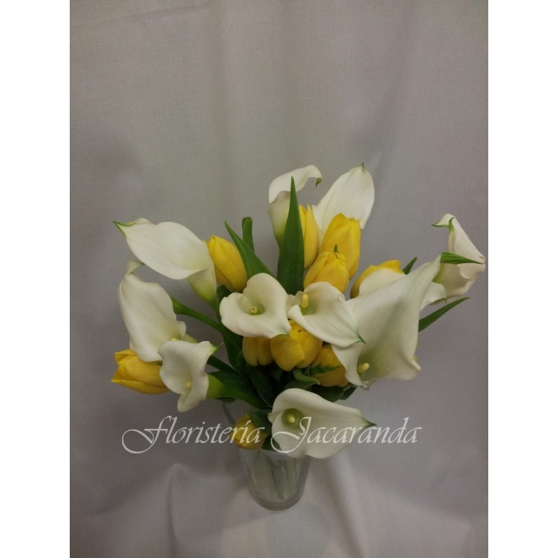 Ramo de novia de calas y tulipanes