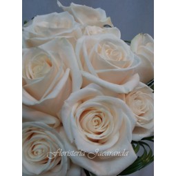 Bouquet de novia de rosas blancas