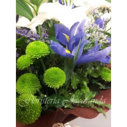 Ramo en blanco, verde y azul