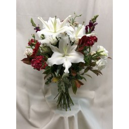 Bouquet en blanco y rojo