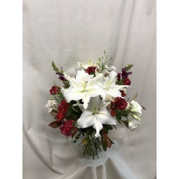 Bouquet en blanco y rojo