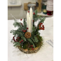 Centro navideño en corteza