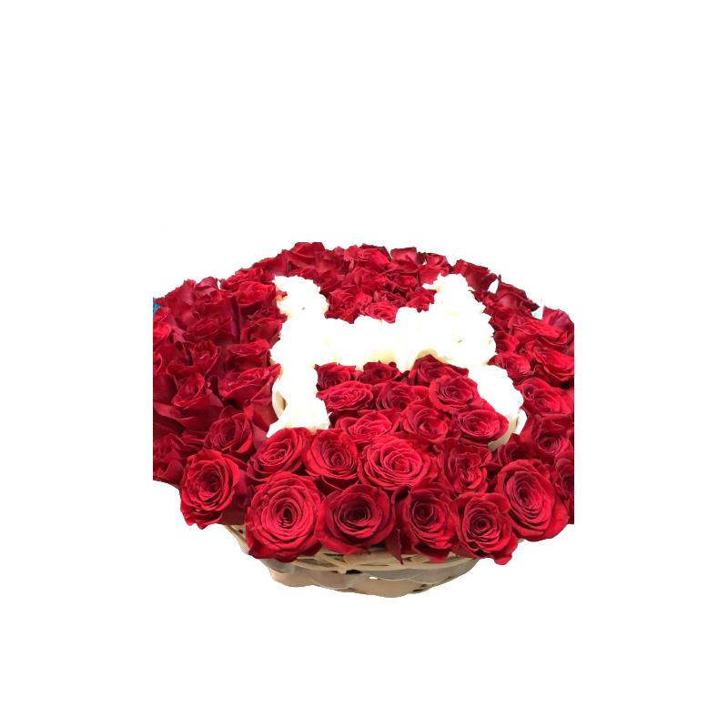 Cesta de rosas rojas personalizado