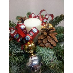 Centro navideño vela blanca