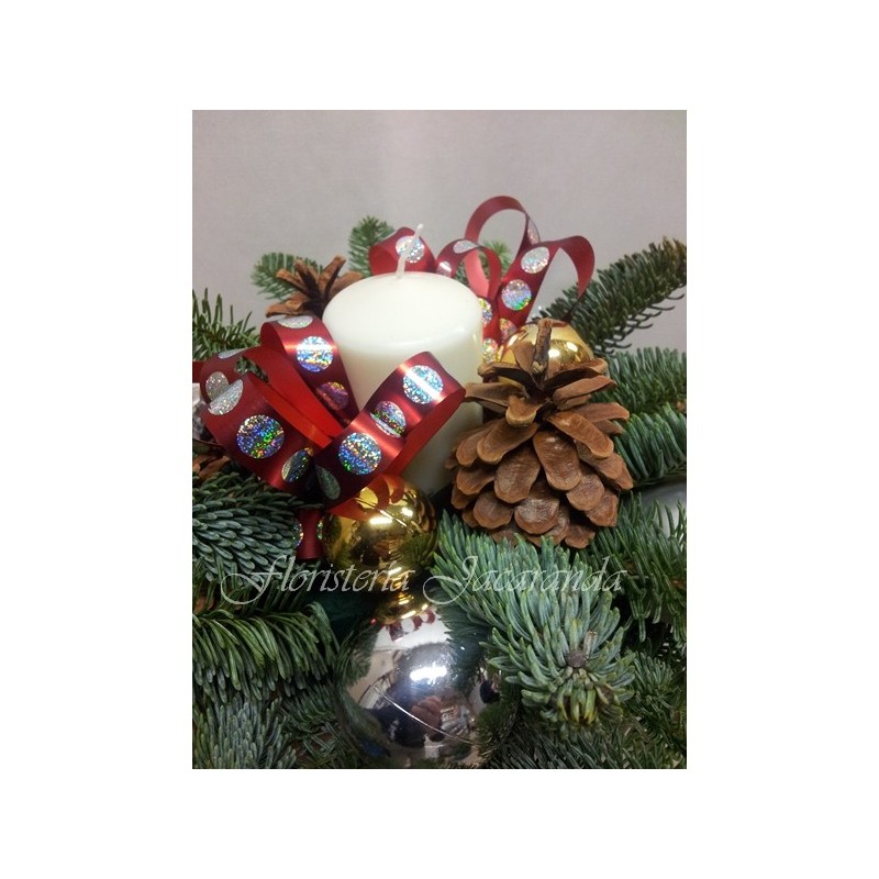 Centro navideño vela blanca