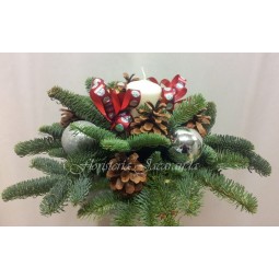 Centro navideño vela blanca