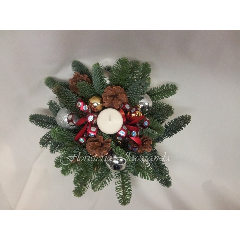 Centro navideño vela blanca