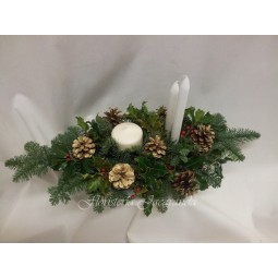 Centro navideño velas blancas