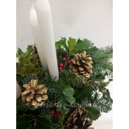 Centro navideño velas blancas